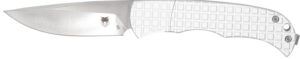 CobraTec Knives CTCLNHRSIL Cyclone Hidden Release 3" OTF Plain Satin D2 Steel Blade, 4" White Aluminum Handle