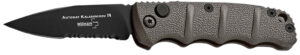 Boker 01KALS96 Kalashnikov 2.52" Drop Point Plain/Serrated Black D2 Steel Blade Gray Aluminum Handle