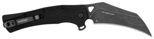 Kershaw 1423 Dawnstar  Tactical 3.50" Folding Hawkbill Plain Blackwash 8Cr13MoV SS Blade, Black Textured Glass Filled Nylon Handle