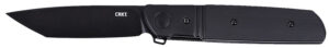 CRKT 5720K Bamboozled  3.31" Folding Tanto Plain Black Oxide D2 Steel Blade, Black G10/SS Handle
