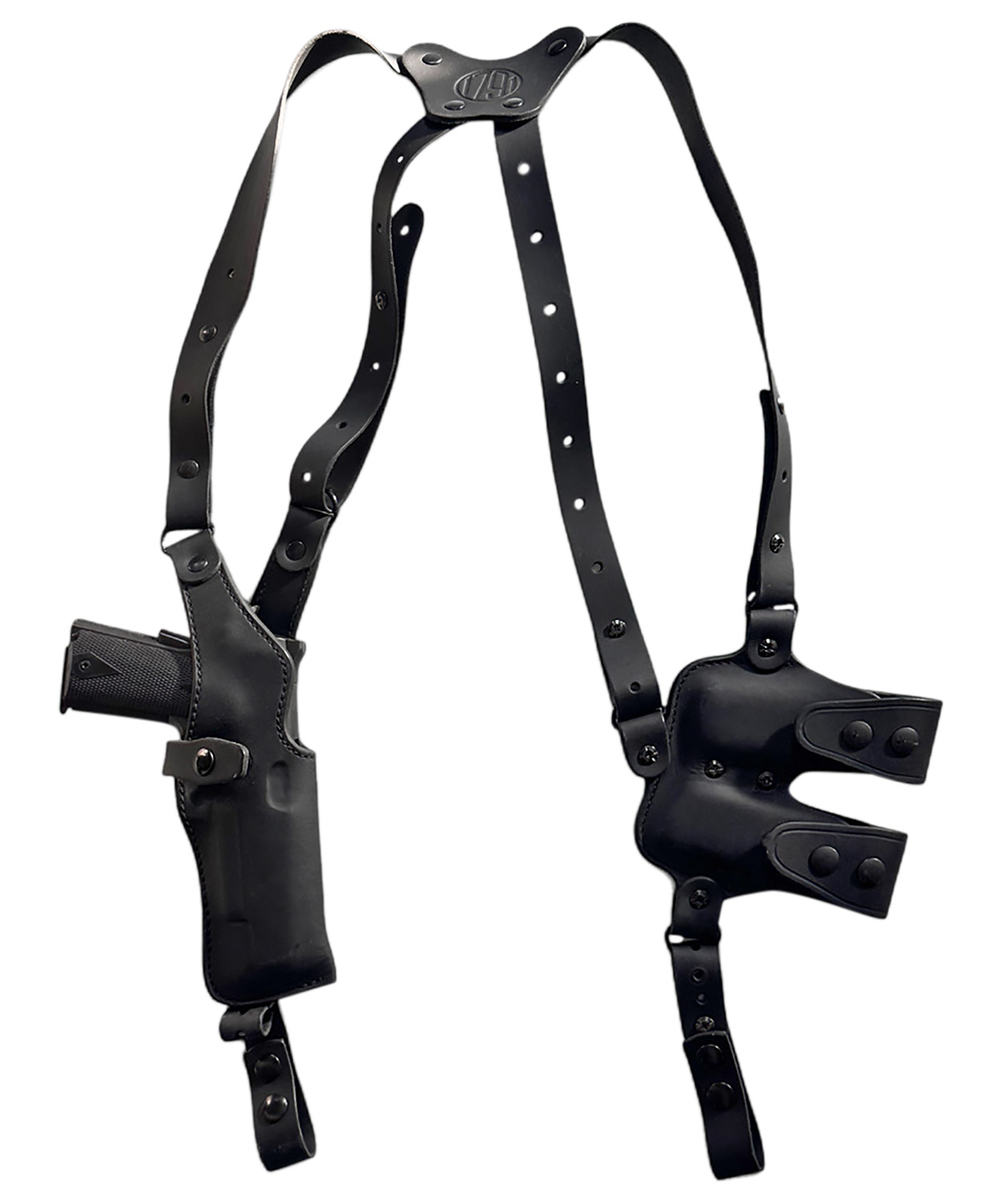 1791 Gunleather NSS2.4SBLVR Optic Ready Shoulder Vertical Black Fits Sig P320 Right Hand