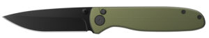 Outdoor Edge DK1C Dirk  3.25" Folding Drop Point Plain Black Oxide 8Cr13MoV SS Blade Green Anodized