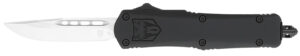CobraTec Knives SBFS3DNS FS-3  Small 2.75" OTF Drop Point Plain D2 Steel Blade, 4.25" Black Aluminum Alloy Handle