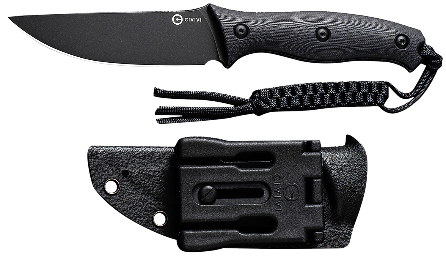 Civivi Knives C23041-1 Stormridge 3.92" Fixed Straight Back Plain Black Stonewashed Nitro-V Steel Blade, Black Textured G10 Handle