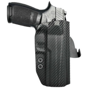 Rounded Gear SSRP320FSCFRHOWBPDL  Paddle Holster OWB Black Carbon Fiber Kydex Fits Sig Sauer P320 Right Hand