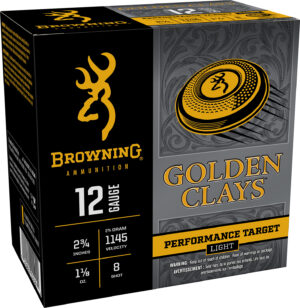 Browning Ammo BGC128 Golden Clays  12Gauge 2.75" 1 1/8oz 8Shot 25 Per Box/10 Case