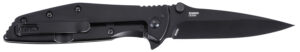 CRKT 7600K SLAG  EDC 2.95" Folding Plain Black Oxide D2 Steel Blade, Black Stainless Steel Handle