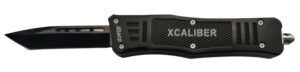 Xcaliber Knife Company  45 ACP  3.25" OTF Tanto Plain Black 440C SS Blade, 4.64" Steel Handle