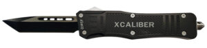 Xcaliber Knife Company  45 ACP  Large 3.80" OTF Tanto Plain Black 440C SS Blade, 5.30" Steel Handle