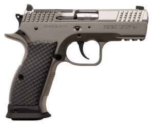 Sarsilmaz SAR7/24C 7/24  Compact 9mm Luger 17+1 Matte Stainless Steel Frame w/Beavertail & Picatinny Rail, Black Polymer Grip