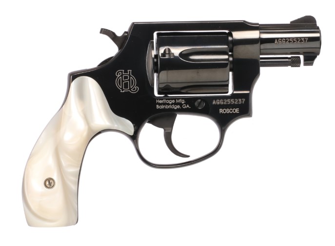 HERITAGE ROSCOE 38SPL 2IN BARREL 5RD BLACK WHITE PEARL GRIP HR38B2WP