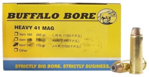 Buffalo Bore Ammunition 16C20 Heavy Strictly Business 41Rem Mag 170gr Jacket Hollow Point 20 Per Box/12 Case