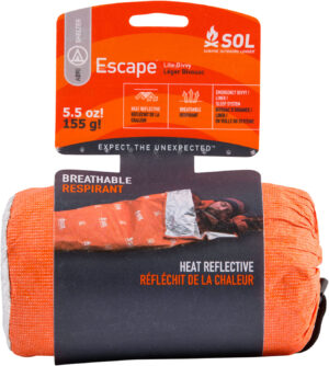 Survive Outdoors Longer 01401227 SOL Bivvy Warmth Waterproof Orange Aluminum-Coated Polyethylene
