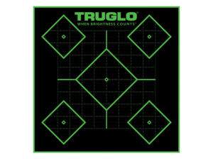 TruGlo TG14A25BB Tru-See 5- Diamond Target Self-Adhesive Heavy Paper Black/Green 12"x12" 25 Pack