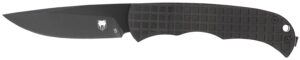 CobraTec Knives CTCLNHRBLK Cyclone Hidden Release 3" Flip Open Plain Black TiCN D2 Steel Blade, 4" Black Aluminum Handle
