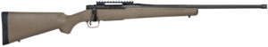 Mossberg 28253 Patriot Predator Full Size 22-250 Rem 5+1 22" Matte Blued Fluted Threaded Barrel, Matte Blued Stainless Steel Receiver w/Picatinny Rail, Flat Dark Earth Fixed Synthetic Stock