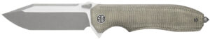 Sig Sauer Knives VA9GT Validus  3.78" Folding Modified Tanto Plain Dark Acid Stonewash/Satin M390 Steel Blade, 4.76" Green Canvas Micarta Handle