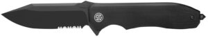 Sig Sauer Knives VA9BBS Validus  3.78" Folding Drop Point Part Serrated Black PVD M390 Steel Blade, 4.76" Black Textured G10 Handle