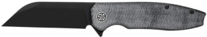 Sig Sauer Knives KA8BB Karak  3.25" Folding Wharncliffe Plain Black PVD Nitro-V Blade, 4" Salt & Pepper Micarta Handle