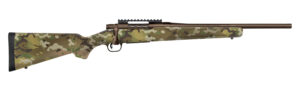 Mossberg 28279 Patriot  Compact 450 Bushmaster 4+1 18" Patriot Brown Cerakote Threaded Bull Barrel, Patriot Brown Cerakote Steel Receiver w/Picatinny Rail, MultiCam Fixed Synthetic Stock