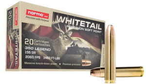 Norma Ammunition 603404704 Whitetail  350Legend 155gr Soft Point 20 Per Box/10 Case