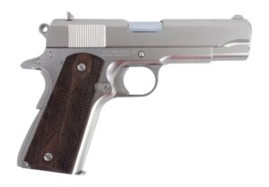 Tisas Arms 10100115 1911 A1 Tank Commander 45 ACP 7+1 4.25" Stainless Steel Barrel, Nickel Carbon Steel Serrated Slide & Frame w/Beavertail, Walnut Grip