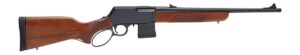 Henry H023450 Supreme  450 Bushmaster 5+1 18" Blued Threaded Barrel, Black Hardcoat Anodize Aluminum Drilled & Tapped Receiver, American Walnut Fixed w/Pistol Grip Stock