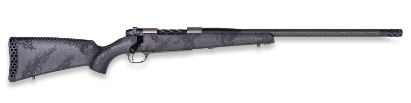 Weatherby MGT01N25CMR4B Mark V Backcountry Guide TI 25 Creedmoor 3+1 22" + 2" Graphite Black Cerakote Fluted Threaded Barrel, Titanium Drilled & Tapped Receiver, Exposed Carbon w/Carbide Black Accent