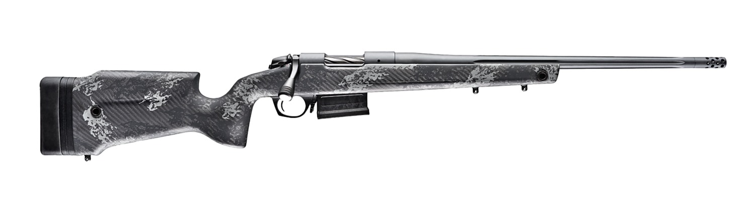 Bergara Rifles B14S7514 B-14 Crest 22 Creedmoor 5+1 20" Sniper Gray Cerakote Fluted Threaded Barrel & Steel Drilled & Tapped Receiver, Fixed Carbon Fiber w/Black & Gray Sponge Accents Stock, Right Han