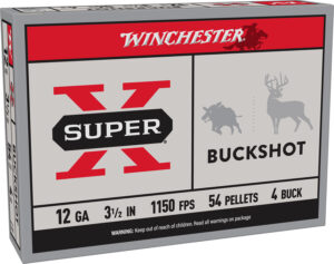 Winchester Ammo XB12L4 Super X  12Gauge 3.50" 54Pellets 4Buck Shot 5 Per Box/50 Case