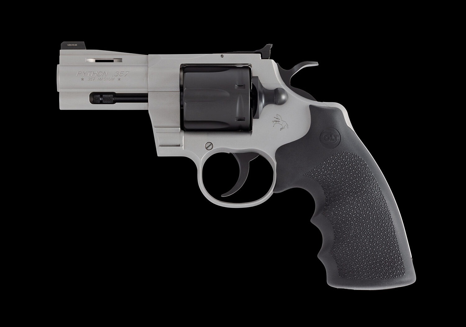 COLT TWO-TONE PYTHON 357 MAG 3IN BARREL MATTE BLUED FLUTED CYLINDER MATTE STAINLESS FRAME PYTHON-TTM3NS TALO SAU - SOLD AS USED AS IS