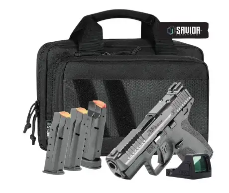 SMITH & WESSON M&P 9 SHIELD X BUNDLE MS PISTOL 3.6" SAVIOR BAG, VIRIDIAN RFX11, 3-13RD, 1-15RD MAG