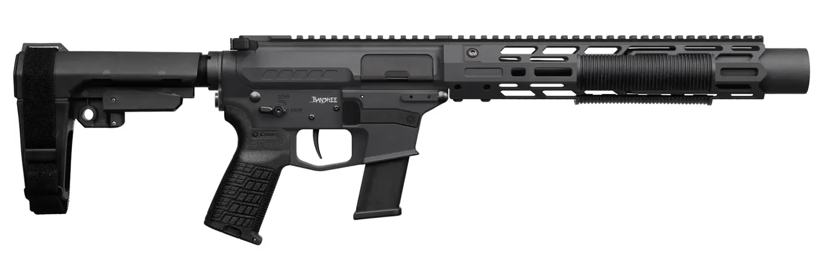 CMMG 6.5" PISTOL SD 45ACP SUPPRESSED ZEROED BANSHEE 1-13RD ZEROED TRIGGER MK4 ARMOR BLACK (11DB021)