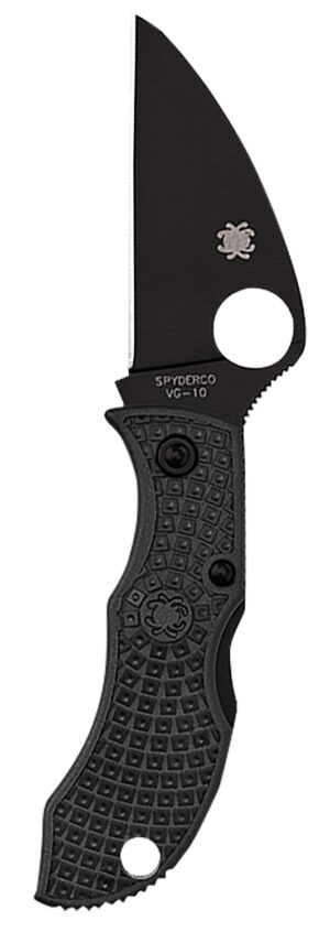 Spyderco MBKWPBK Manbug  1.91" Folding Wharncliffe Plain Non-Reflective Black TiCN VG-10 SS Blade/Black Textured FRN Handle