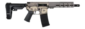 Shark Coast Tactical SCC07428MILFDE-P Military 5.56 NATO 30+1 10.50" Black Nitride Threaded Barrel, 2-Tone FDE Cerakote Aluminum Receiver w/Picatinny Rail, M-LOK Handguard, Polymer SB Tactical SBA3 Br