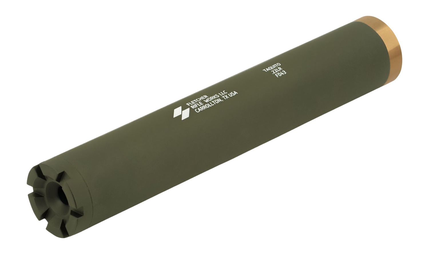 Fletcher Rifle Works TAQUITOODG Taquito 22LR 1" OD Green Stainless Steel/Aluminum 1/2"x28