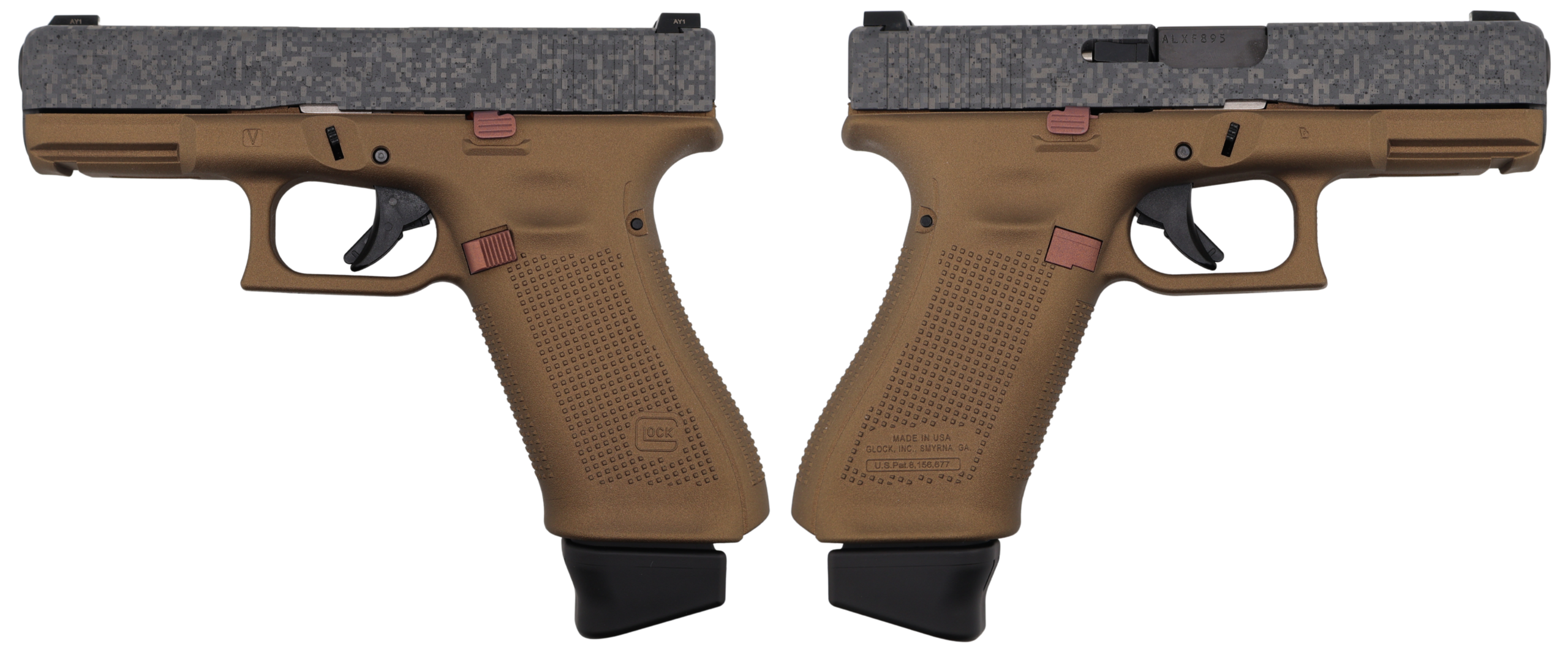 GLOCK 19X V CABEZA DE COBRE 9MM PISTOL 4" BRONZE/DIGI 1-17RD 2-19RD MAGS