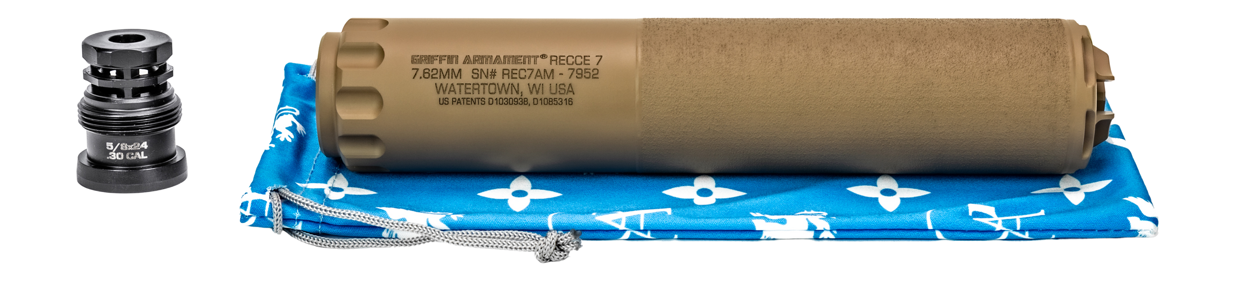 Griffin Armament 7 RECCE 7.62 1.50" FDE Stainless Steel GAREC7FDEAM-W