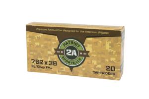 PATRIOT SPORTS 7.62X39 124G FMJ BRASS NON CORROSIVE 20RD BX 800RD CASE